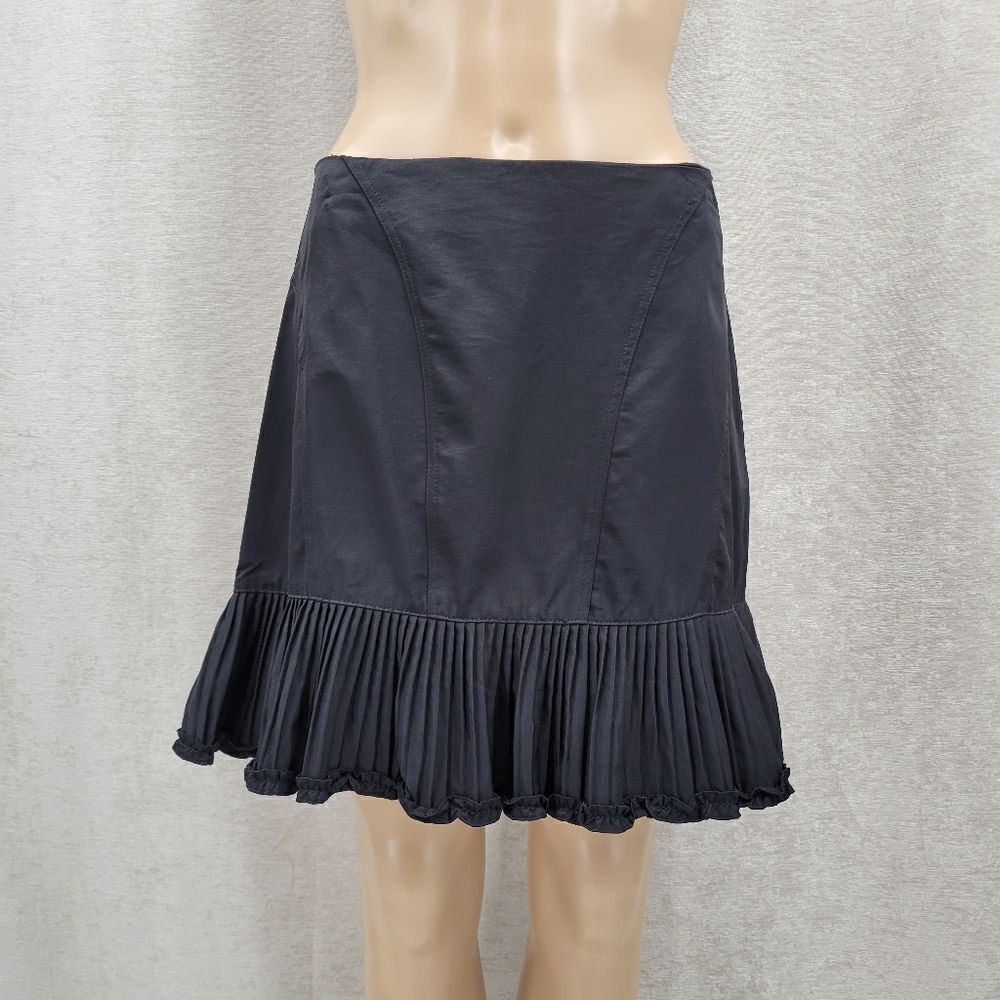 Tempo Paris Y2K Black Mini Skirt Pleated Ruffled Hem ** Top Available Separately
